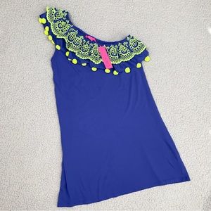 Lilly Pulitzer Idara One Shoulder Dress Corsica Blue